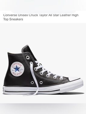 Converse Chuck Taylor Leather High Top UNISEX 
WO’S-81/2 -Men’s 61/2
Black